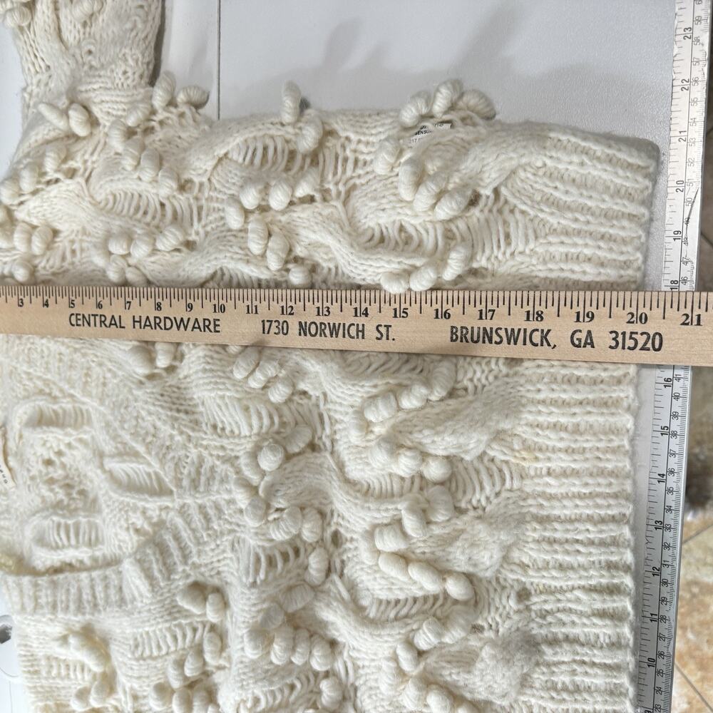 One On One Revolve Alpaca Popcorn Cable Knit Sweater Sz 1/Small Ivory Cottage ** - Picture 13 of 14